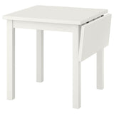 NORDVIKEN drop-leaf table, white, 74/104x74 cm