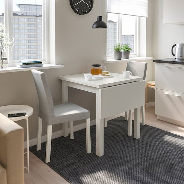 Ikea NORDVIKEN - Drop-leaf table, white, 74/104x74 cm