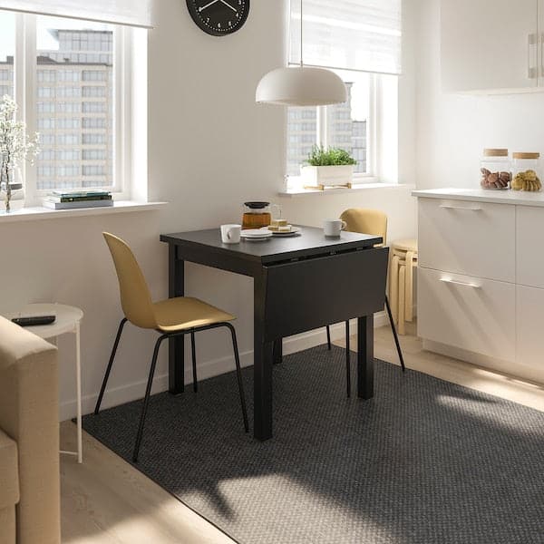 Ikea NORDVIKEN - Drop-leaf table, black, 74/104x74 cm