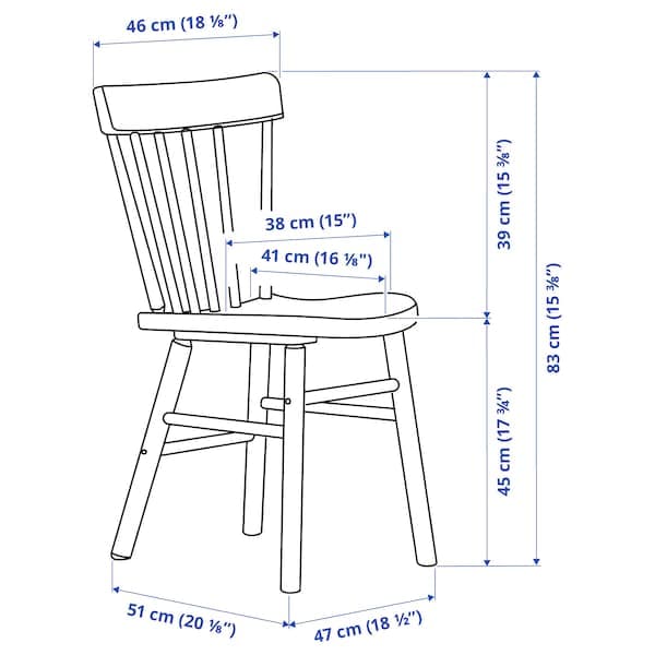 NORRÅKER / NORRARYD - Table and 2 chairs, birch/white, 74x74 cm