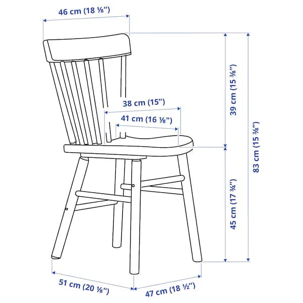 NORRÅKER / NORRARYD Table and 4 chairs - birch/white 125x74 cm , 125x74 cm