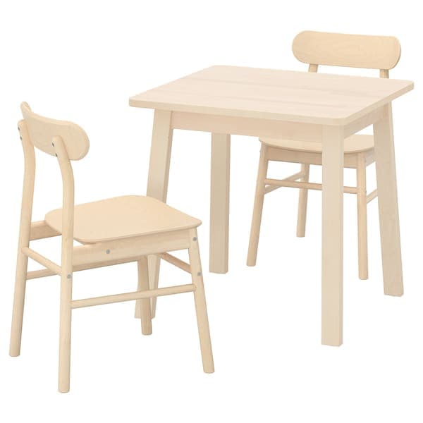 NORRÅKER / RÖNNINGE - Table and 2 chairs, birch/birch,74x74cm - best price from Maltashopper.com 69297249