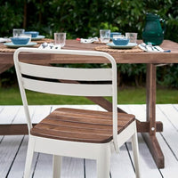 NORRMANSÖ / NORRMANSÖ - Table+6 chairs, outdoor, acacia/beige acacia, 220x100 cm - best price from Maltashopper.com 39426158