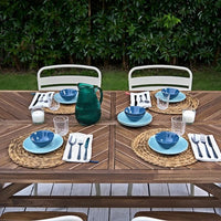 NORRMANSÖ / NORRMANSÖ - Table+6 chairs, outdoor, acacia/beige acacia, 220x100 cm - best price from Maltashopper.com 39426158