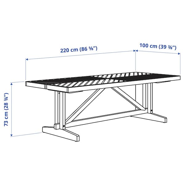 Ikea NORRMANSÖ - Table, outdoor, acacia, 220x100 cm