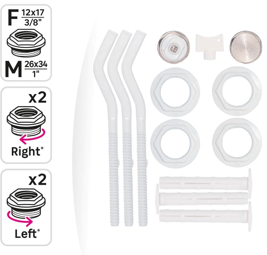 3/8" ACCESSORY KIT FOR ALUMINIUM RADIATORS COLOUR WHITE