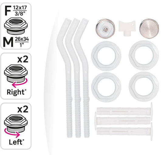 3/8" ACCESSORY KIT FOR ALUMINIUM RADIATORS COLOUR WHITE