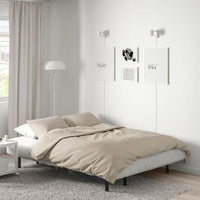 NYHAMN 3-seater sofa bed - with spring mattress/grey/beige Knisa , - best price from Maltashopper.com 89306361