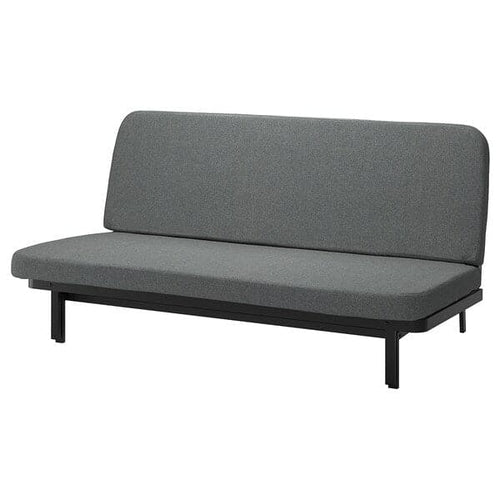 NYHAMN - 3-seater sofa bed, with sprung mattress/Skartofta black/light grey ,
