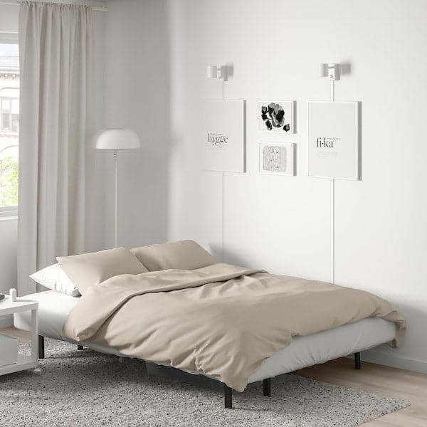 NYHAMN 3-seater sofa bed - with foam mattress/grey/beige Knisa - Premium Beds & Bed Frames from Ikea - Just €453.99! Shop now at Maltashopper.com