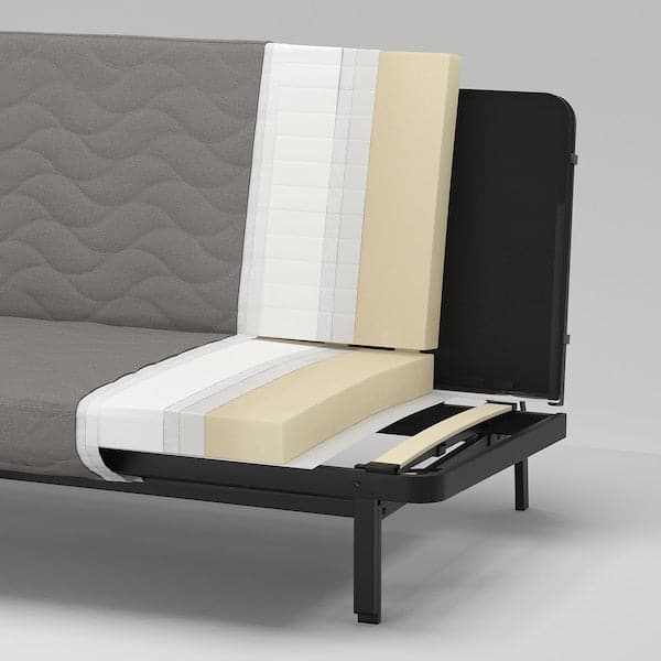 NYHAMN - 3-seater sofa bed, with Naggen/dark grey foam mattress , - best price from Maltashopper.com 89499982