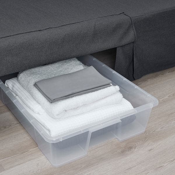 NYHAMN - 3-seater sofa bed, with Naggen/dark grey foam mattress , - best price from Maltashopper.com 89499982