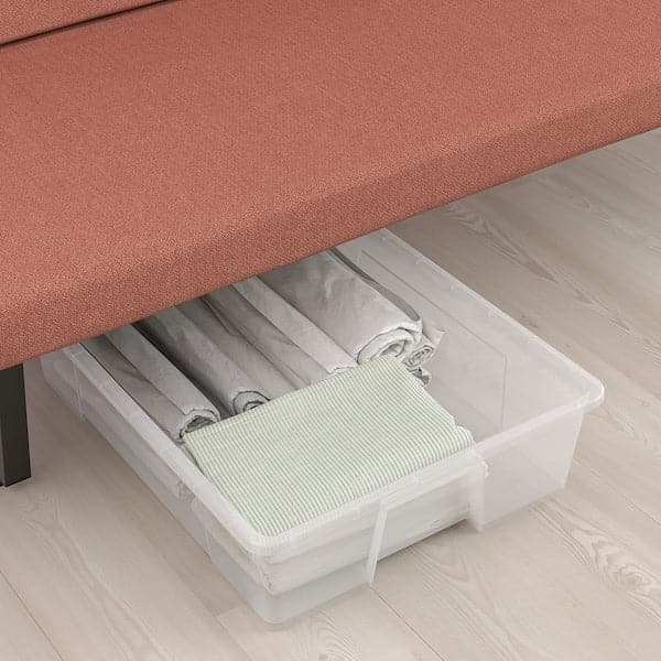 Ikea NYHAMN - 3-seater sofa bed, with foam mattress/Skartofta red/brown ,