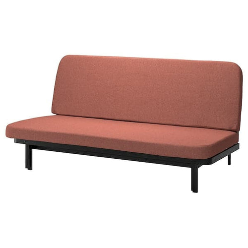 NYHAMN - 3-seater sofa bed, with foam mattress/Skartofta red/brown ,