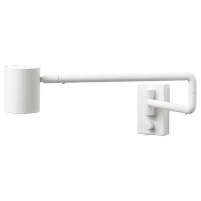 NYMÅNE - Wall lamp w swing arm, wired-in, white - best price from Maltashopper.com 10356962