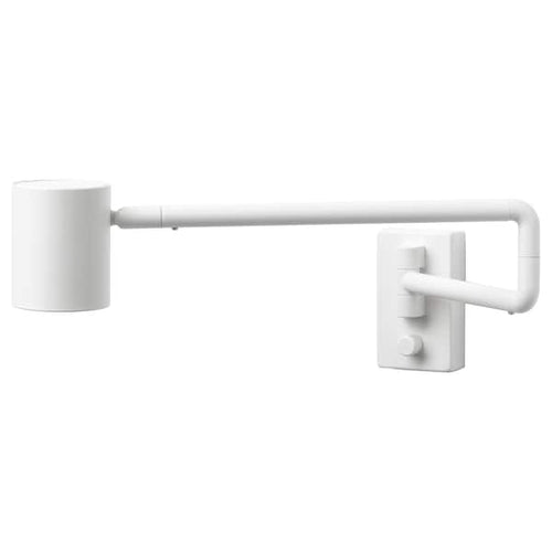 NYMÅNE - Wall lamp w swing arm, wired-in, white