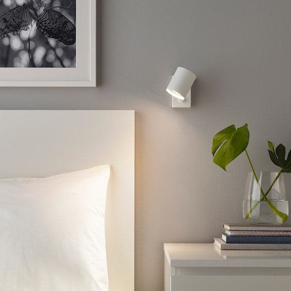 NYMÅNE - Wall/reading lamp, wired-in inst, white - best price from Maltashopper.com 90356963