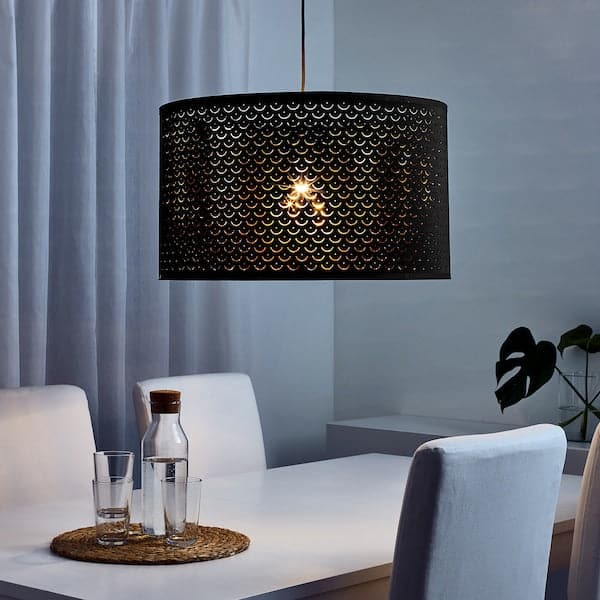 NYMÖ - Lamp shade, black/brass-colour, 59 cm - best price from Maltashopper.com 60377207