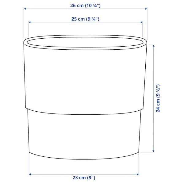 Ikea NYPON - Plant pot, in/outdoor grey, 24 cm