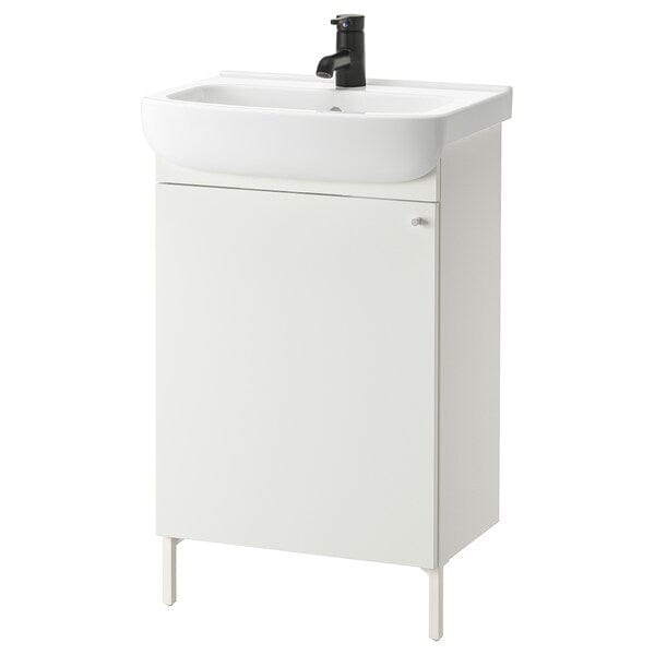 Ikea NYSJÖN / BJÖRKÅN - Washbasin/sink unit/mixer, white,54x40x98 cm
