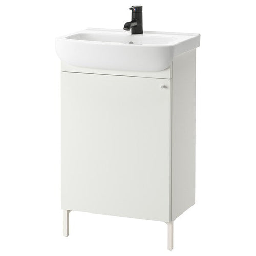 NYSJÖN / BJÖRKÅN - Washbasin/sink unit/mixer, white,54x40x98 cm