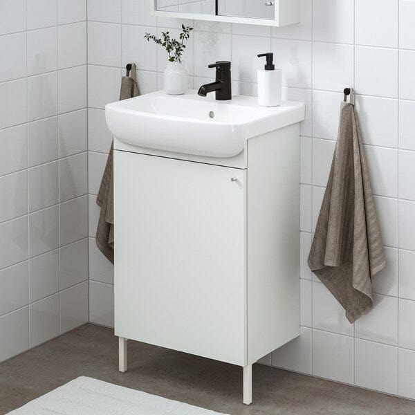 Ikea NYSJÖN / BJÖRKÅN - Washbasin/sink unit/mixer, white,54x40x98 cm
