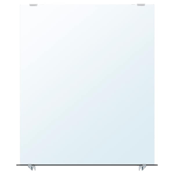 NYSJÖN - Mirror with shelf, white, 50x60 cm