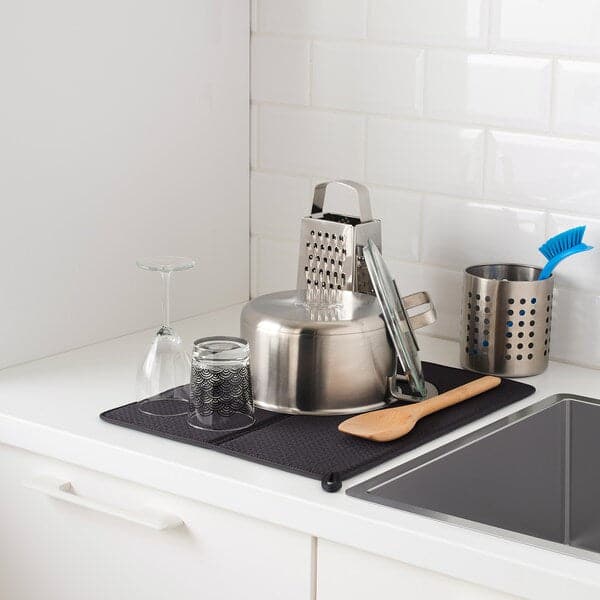 NYSKÖLJD - Dish drying mat, dark grey, 44x36 cm - best price from Maltashopper.com 00451059