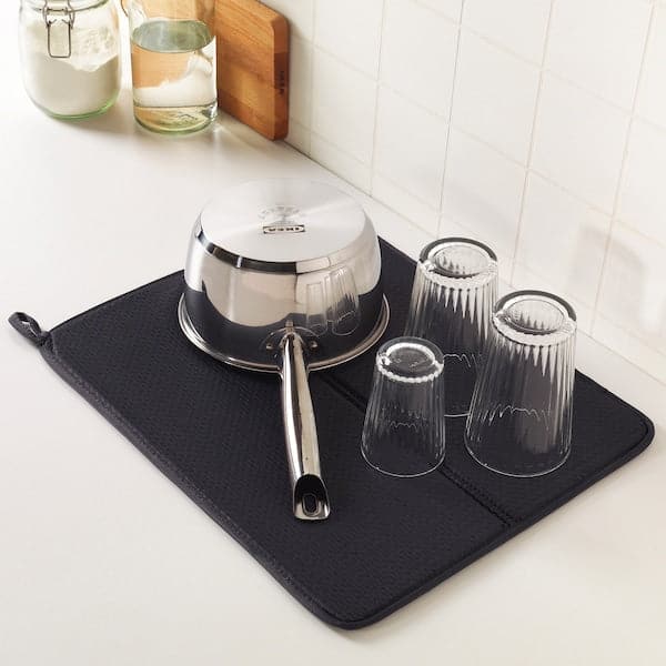 NYSKÖLJD - Dish drying mat, dark grey