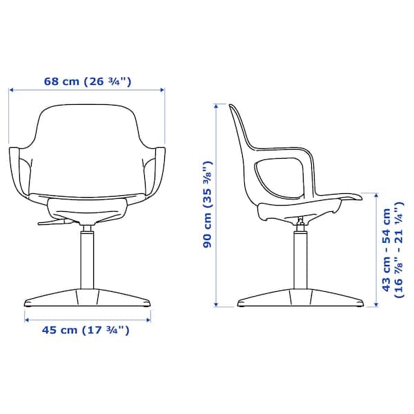 ODGER - Swivel chair, anthracite - Premium Chairs from Ikea - Just €154.99! Shop now at Maltashopper.com