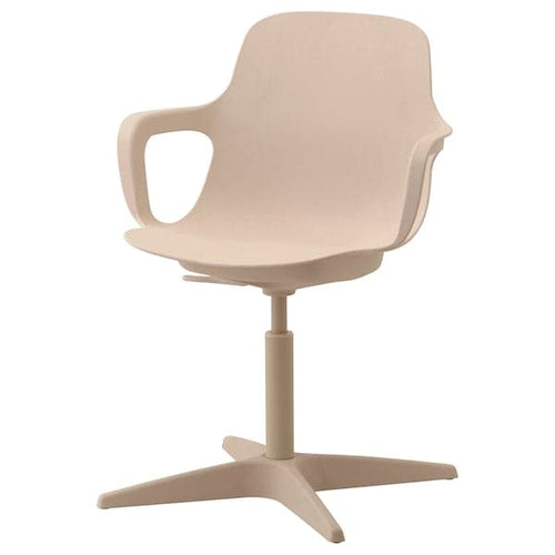 ODGER - Swivel chair, white/beige