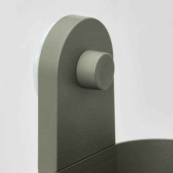 ÖBONÄS - Container with suction cup, grey-green - best price from Maltashopper.com 80515585