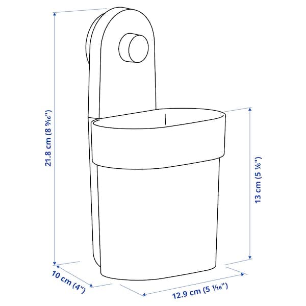 ÖBONÄS - Container with suction cup, grey-green - best price from Maltashopper.com 80515585