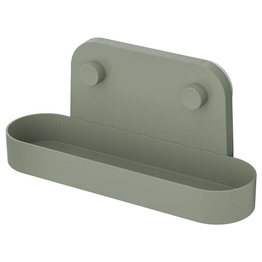 ÖBONÄS - Wall shelf with suction cup, grey-green, 28 cm - best price from Maltashopper.com 00498896