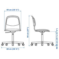 ÖRFJÄLL - Swivel chair, white/Vissle dark blue , - best price from Maltashopper.com 39501096