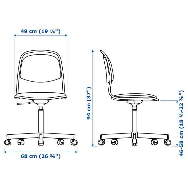 ÖRFJÄLL - Swivel chair, white/Vissle dark blue , - best price from Maltashopper.com 39501096