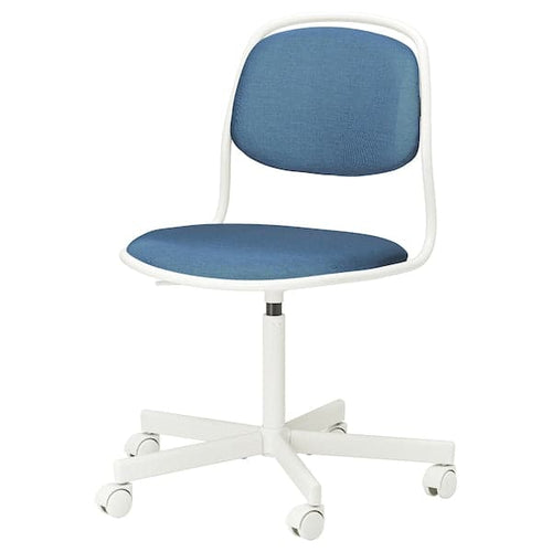 ÖRFJÄLL - Swivel chair, white/Vissle dark blue ,