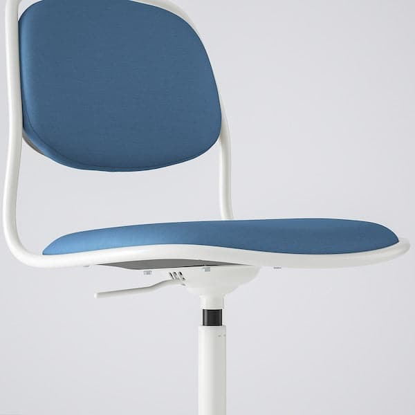 ÖRFJÄLL - Swivel chair, white/Vissle dark blue , - best price from Maltashopper.com 39501096