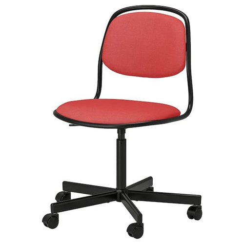ÖRFJÄLL - Swivel chair, black/Vissle red ,