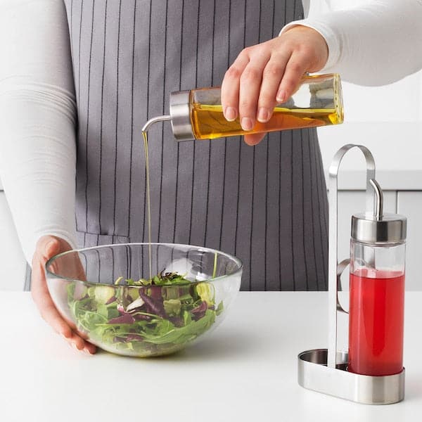 ÖRTFYLLD - 3-piece oil/vinegar set, glass/stainless steel - best price from Maltashopper.com 40391351