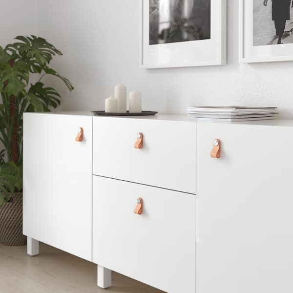 Ikea ÖSTERNÄS - Leather handle, tanned leather, 65 mm