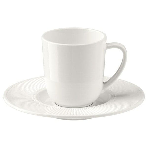 OFANTLIGT Cup for espresso and saucer - white 7 cl , 7 cl