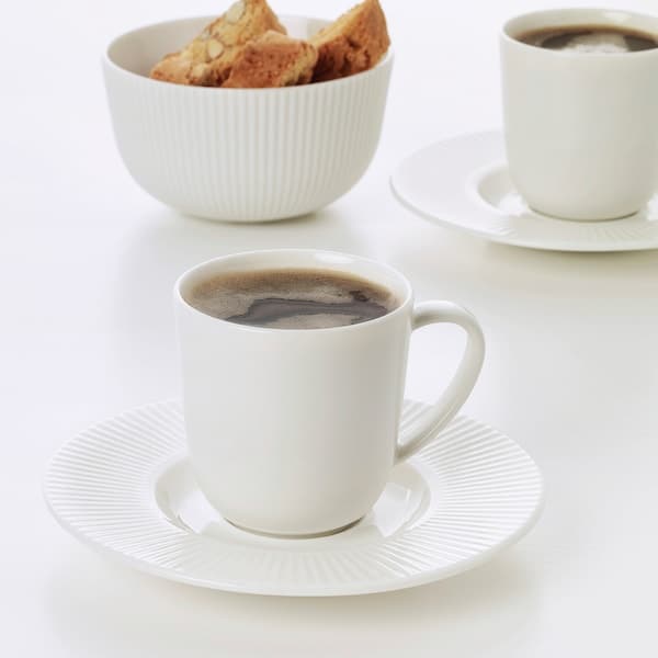 OFANTLIGT Cup for espresso and saucer - white 7 cl , 7 cl - best price from Maltashopper.com 80339554