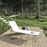 AZUR Folding sunbed with white textile aluminum canopy - best price from Maltashopper.com BR500012520