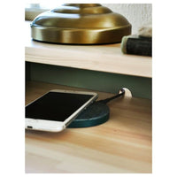 OLDERDALEN - Bedside table, grey-green/pine, 47x43 cm - best price from Maltashopper.com 30500893
