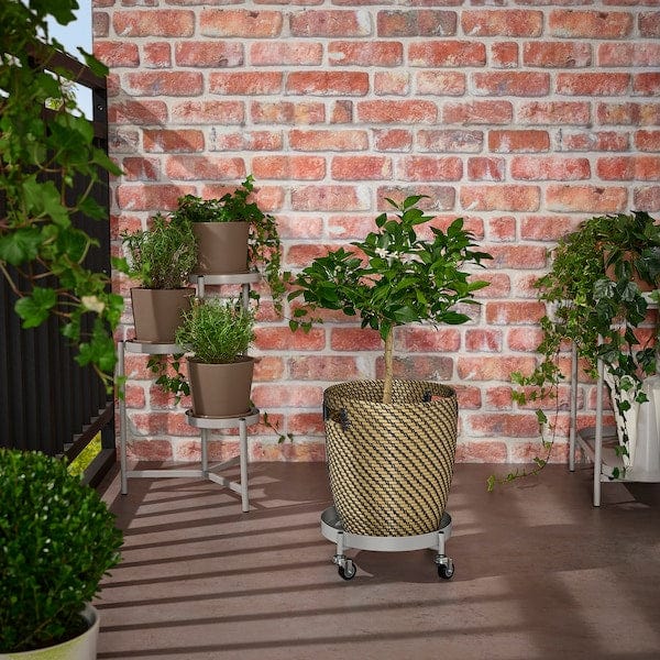 Ikea OLIVBLAD - Plant mover, in/outdoor light grey, 32 cm