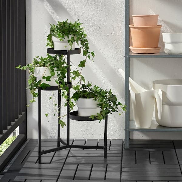 OLIVBLAD - Plant stand, in/outdoor black, 58 cm - best price from Maltashopper.com 50486650
