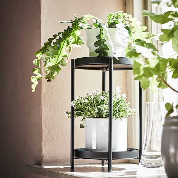 OLIVBLAD - Plant stand, in/outdoor black, 35 cm - best price from Maltashopper.com 10486652