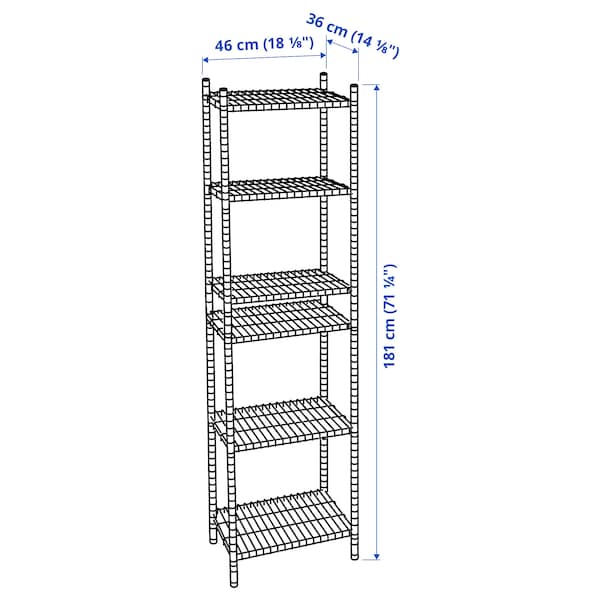 OMAR - 1 shelf section, 46x36x181 cm - best price from Maltashopper.com 19829090