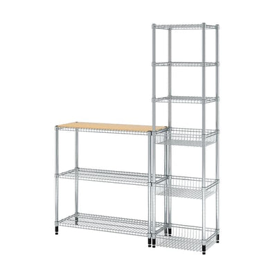 OMAR - 2 sections, with 1 shelf liner, 140x36x94-181 cm - best price from Maltashopper.com 39419695